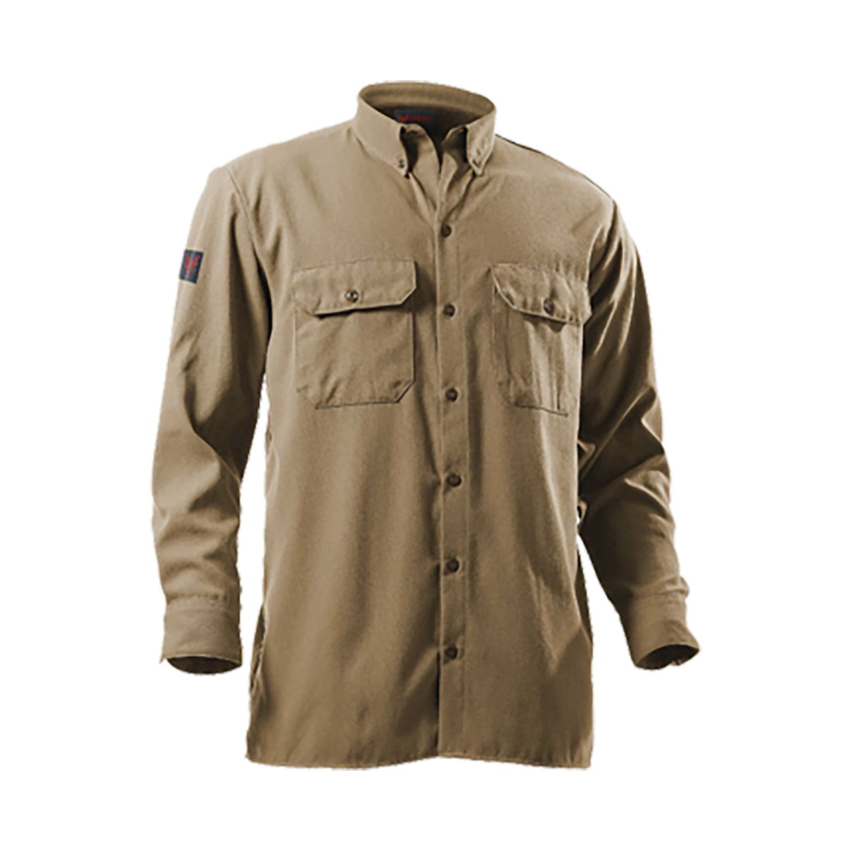 12 cal Arc Rated FR Button Front Work Shirt in Khaki
